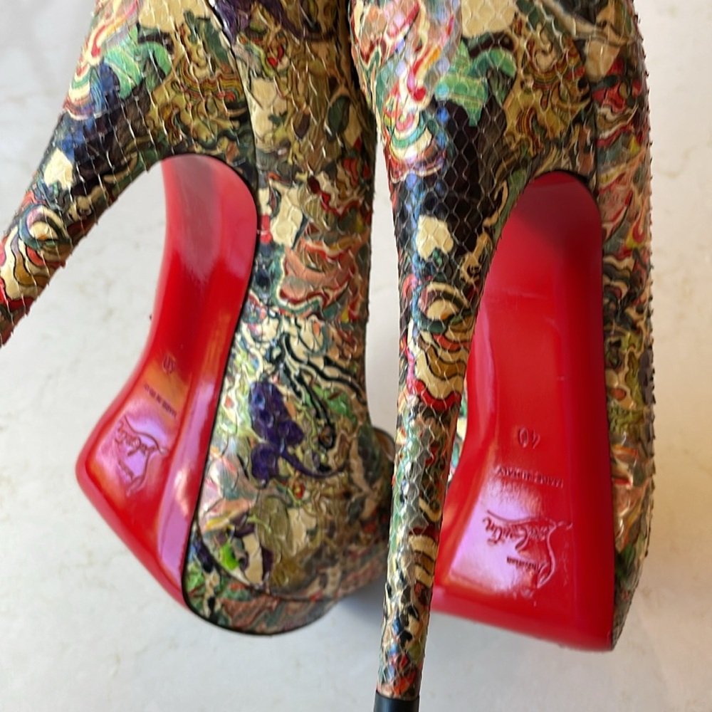 Christian Louboutin snakeskin platform heels